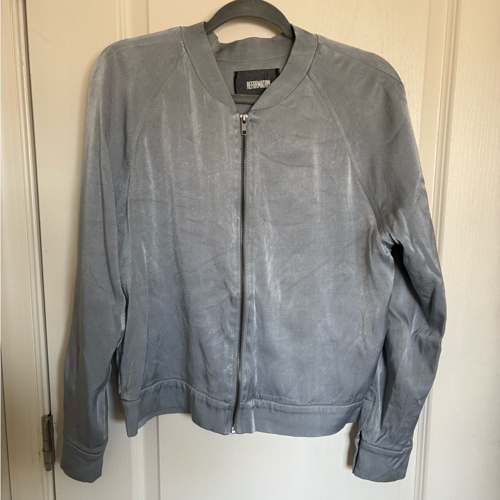 Reformation Silky Satin Bomber Jacket